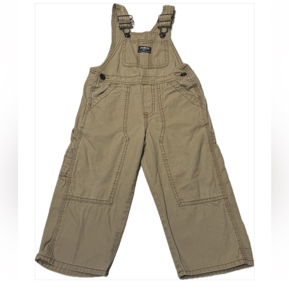 OshKosh B'gosh Boys' Khaki Cargo Overalls | Size 2T